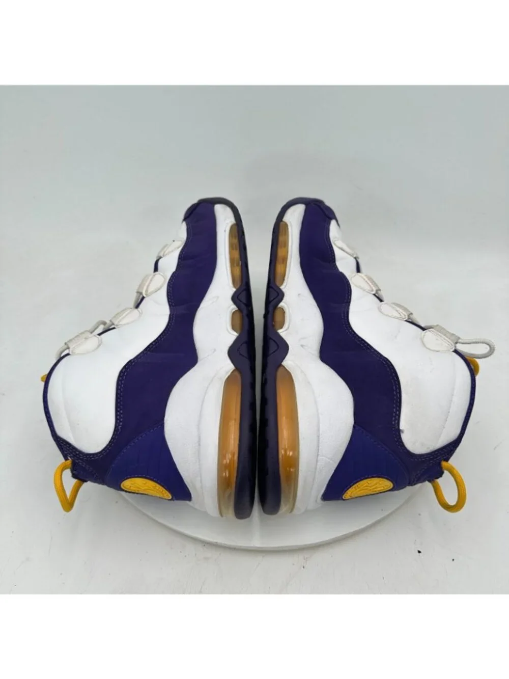Nike Air Max Uptempo Lakers Derek Fisher Men Sz 10 311090-103 White Purple Shoes